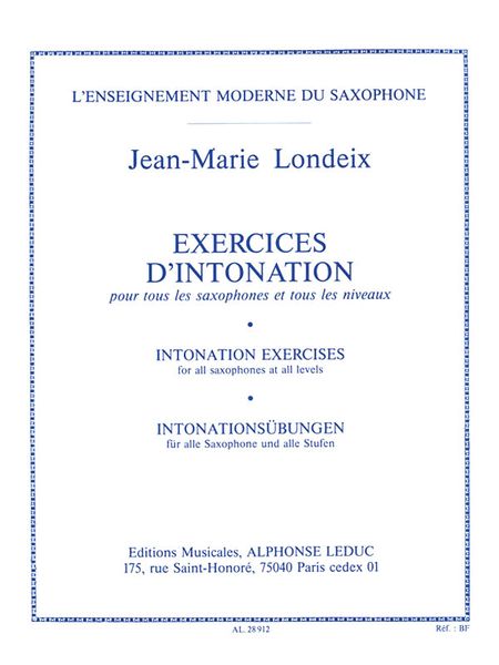 Exercises D'Intonation : For Saxophone.