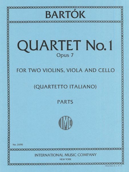 String Quartet No. 1 In A Minor, Op. 7 (Quartetto Italiano).