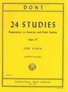 24 Studies, Op. 37 : For Viola - Preparatory To Kreutzer and Rode Studies.