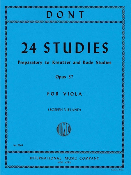 24 Studies, Op. 37 : For Viola - Preparatory To Kreutzer and Rode Studies.