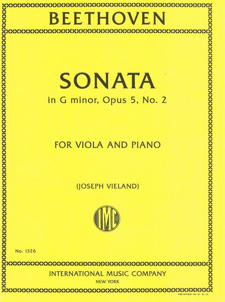 Cello Sonata In G Minor, Op. 5 No. 2 : For Viola and Piano (Vieland).