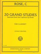 20 Grand Studies (Selected From The Caprices by Rode) : For Clarinet Solo (Drucker).