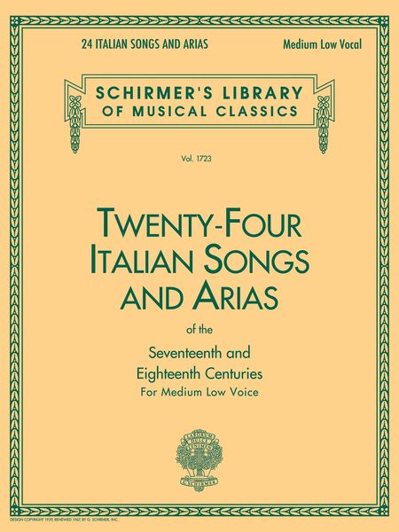 Twenty Four Italian Songs and Arias : For Medium-Low Voice.
