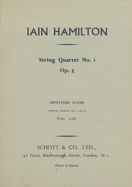 String Quartet No. 1 Op. 5.