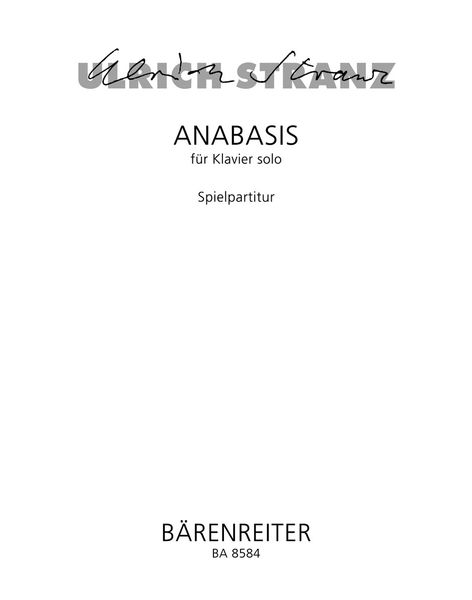 Anabasis : Für Klavier Solo (1970).