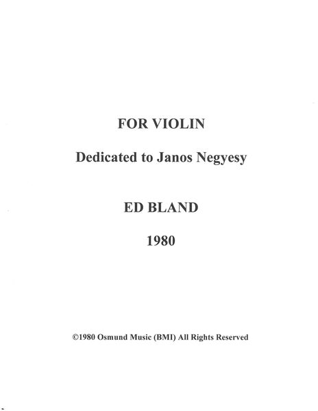 For Violin (1980).