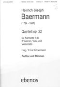 Quintett, Op. 22 : Für Klarinette In B, 2 Violinen, Viola und Violoncello / Ed. Ernst Kindermann.