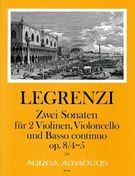 Zwei Sonaten, Op. 8 Nos. 4-5 : Für 2 Violinen, Violone Und Basso Continuo / Ed. Winfried Michel.