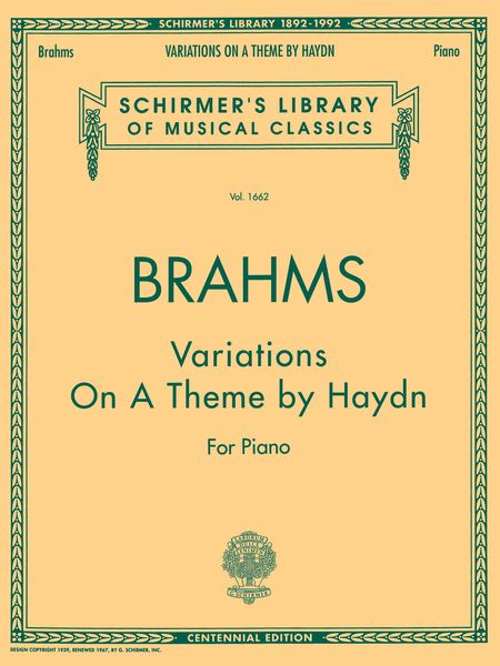 Variations On A Theme by Haydn : arranged For Piano Solo.