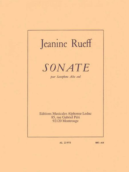 Sonate : Pour Saxophone Seul.