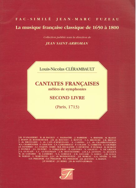 Cantates Francaises Melees De Symphonies, Second Livre.
