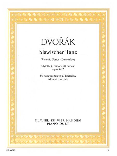 Slawischer Tanz C-Moll, Op. 46 Nr. 7 : Für Klavier Zu Vier Händen / edited by Monika Twelsiek.