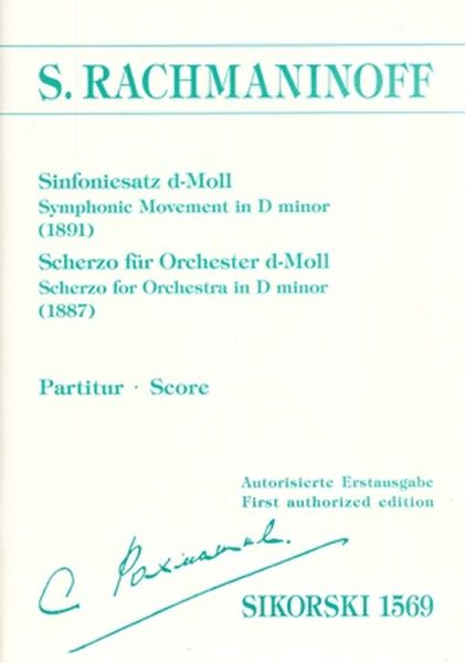 Sinfoniesatz (1891); Scherzo Für Orchester (1887).