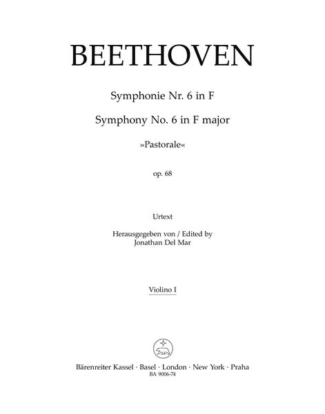 Symphony No. 6 In F Major, Op. 68 (Pastorale) : Violin 1 Part.