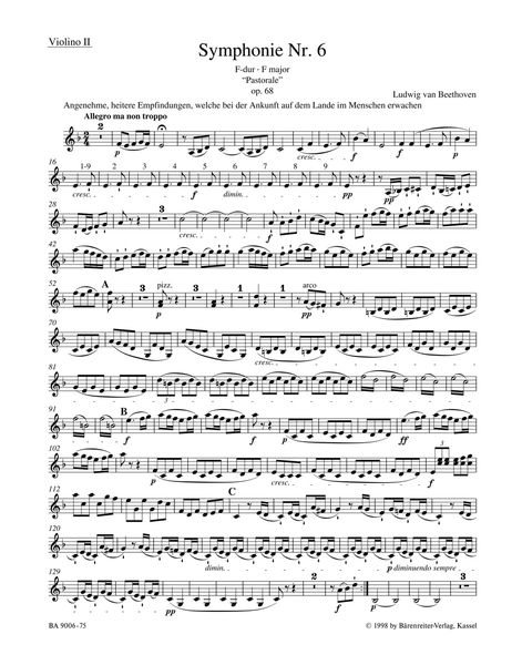 Symphony No. 6 In F Major, Op. 68 (Pastorale) : Violin 2 Part.
