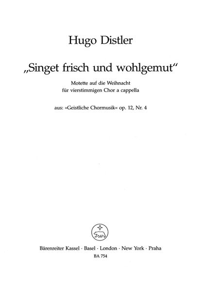 Singet Frisch und Wohlgemut, Op. 12 No. 4.