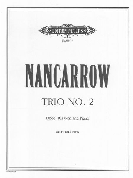 Trio No. 2 : For Oboe, Bassoon and Piano.