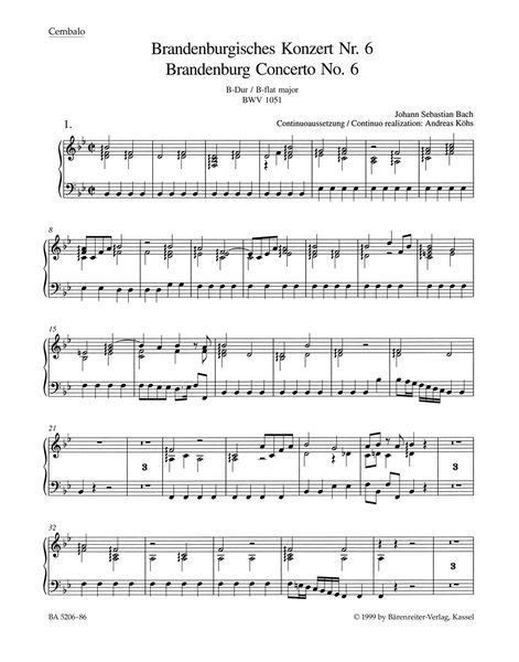 Brandenburg Concerto No. 6 In Bb Major, BWV 1051.