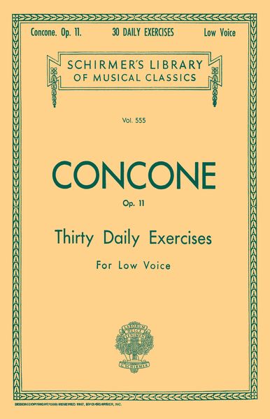 30 Daily Exercises, Op. 11 : For Low Voice.