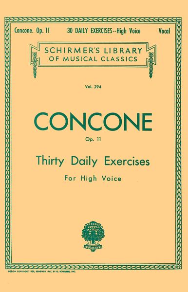 30 Daily Exercises, Op. 11 : For High Voice.