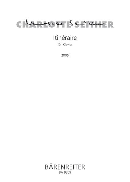 Itineraire : Für Klavier (2005).