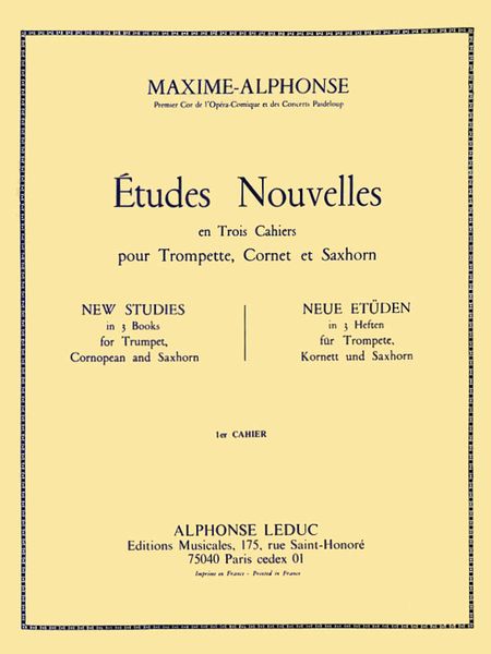 Etudes Nouvelles, Vol. 1 : For Trumpet, Cornet Or Saxhorn.
