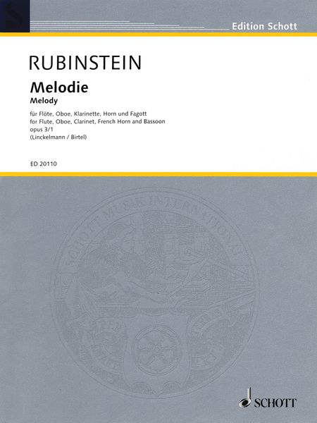 Melodie, Op. 3 No. 1 : For Wind Quintet / arr. by Joachim Linckelmann, edited by Wolfgang Birtel.