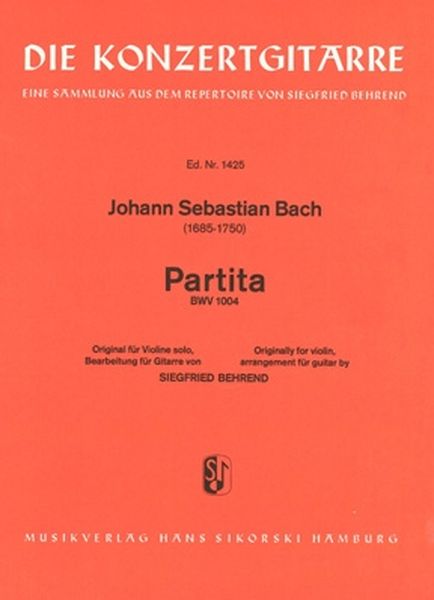 Partita, BWV 1004 : For Solo Guitar.