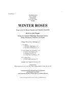 Winter Roses : Song Cycle For Mezzo And Chamber Ensemble - Piano Reduction.