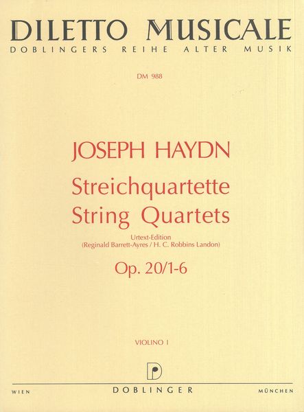 Streichquartette Op. 20/1-6 / Urtext ed. by R. Barrett-Ayres & H.c. Robbins Landon.