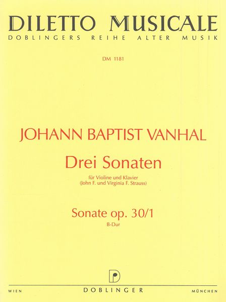 Three Sonatas : For Violin and Piano - Sonata In Bb Major, Op. 30/1.