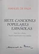 Siete Canciones Populares Españoles : Para Voz Y Piano / Version Original Para Voces Medias.