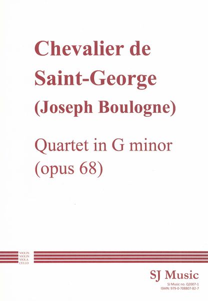 Quatuor En Sol Mineur, G068 : For 2 Violins, Viola And Cello.