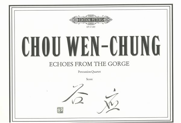 Echoes From The Gorge : For Percussion Quartet.