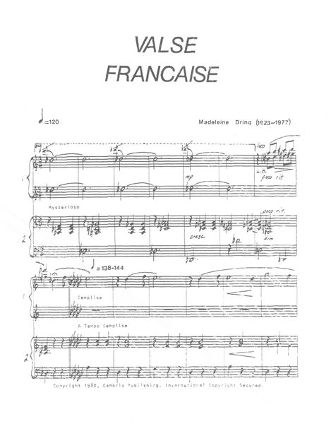 Valse Francaise : Version For Piano Duo.