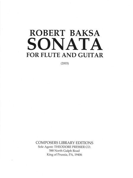 Sonata : For Flute and Guitar (2003).