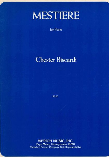 Mestiere : For Piano.