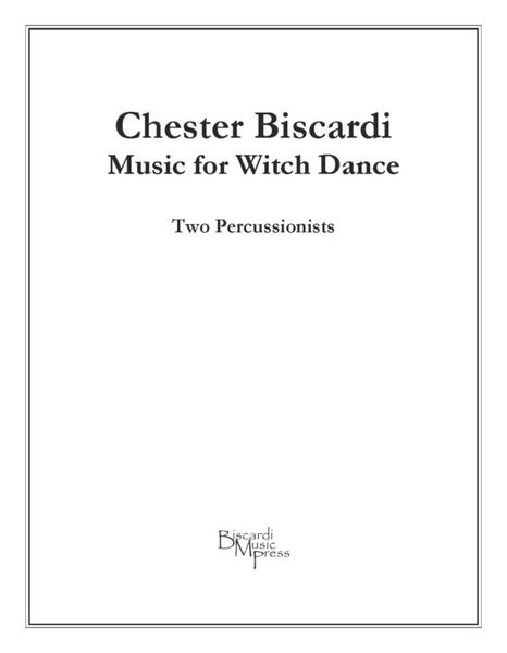 Music For Witch Dance : For Two Percussionists (1983).