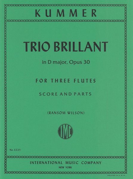 Trio Brillant In D Major, Op. 30 : For Three Flutes.