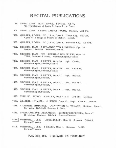 Rautendelein : Song Cycle For Soprano and Orchestra, Op. 3 - Piano reduction.