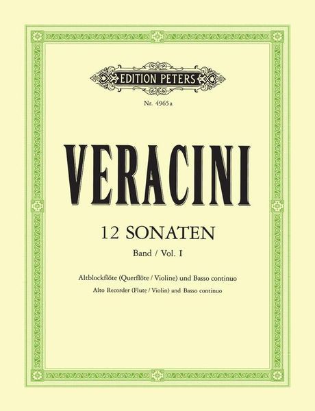 12 Sonatas Op. 1, Vol. 1 : For Recorder(Violin) & Piano.