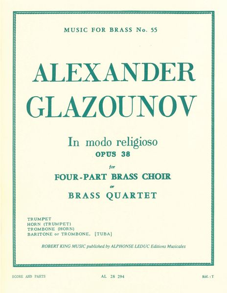 In Modo Religioso, Op. 38 : For Four-Part Brass Choir Or Brass Quartet.
