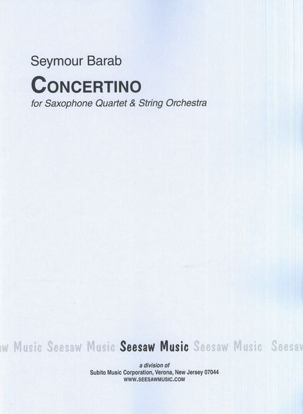Concertino : For Saxophone Quartet and String Orchestra.