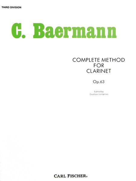 Complete Method For Clarinet, Op. 63, Part 3.