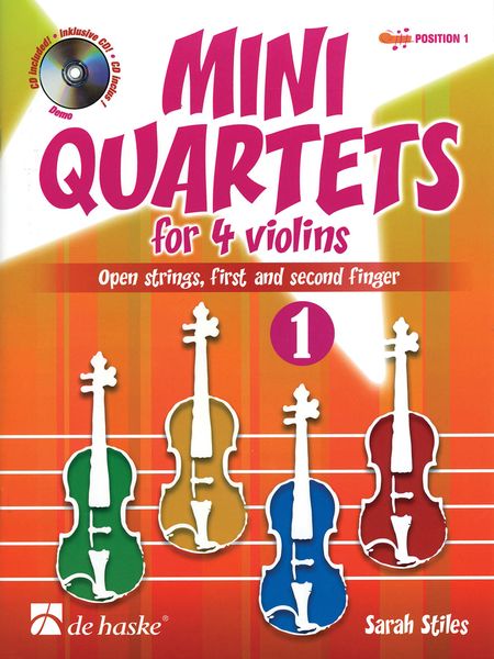 Mini Quartets For 4 Violins, Vol. 1 : Open Strings, First and Second Finger.