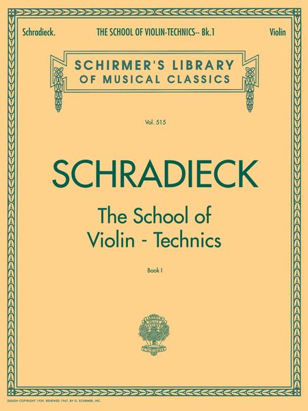 School Of Violin Technics - Book 1 (Violin) Exercises For Promoting Dexterity.