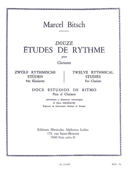Douze Etudes De Rythme : Pour Clarinette.