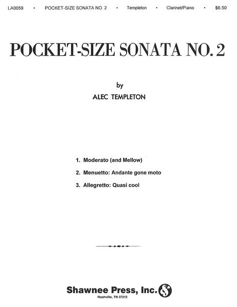 Pocket Size Sonata No. 2 : For Clarinet & Piano.