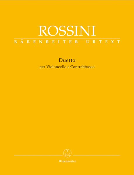 Duetto : Per Violoncello E Contrabbasso / Edited By Philip Gossett.