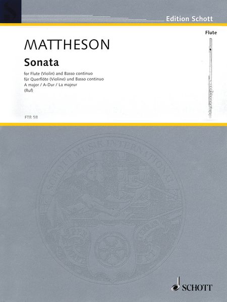 Sonata In A Major : For Flute (Violin) and Basso Continuo / edited by Hugo & Reinhard Matthias Ruf.